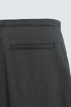 ZARA БРЮКИ ИЗ ХЛОПКА И ЛЬНА, СЕРЫЙ