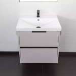 Подвесная тумба-умывальник Comforty Селенга-60 серый шелк с раковиной CF19696BX-60