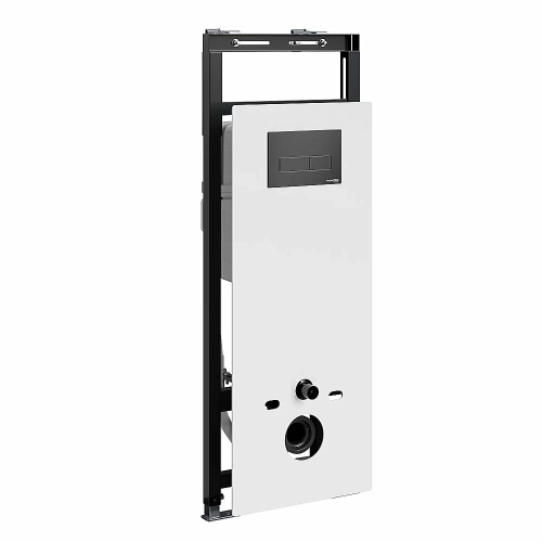 Инсталляция для унитаза WasserKraft Salm 27TLT.010.ME.WH.MB03 белая панель/кнопка черная матовая