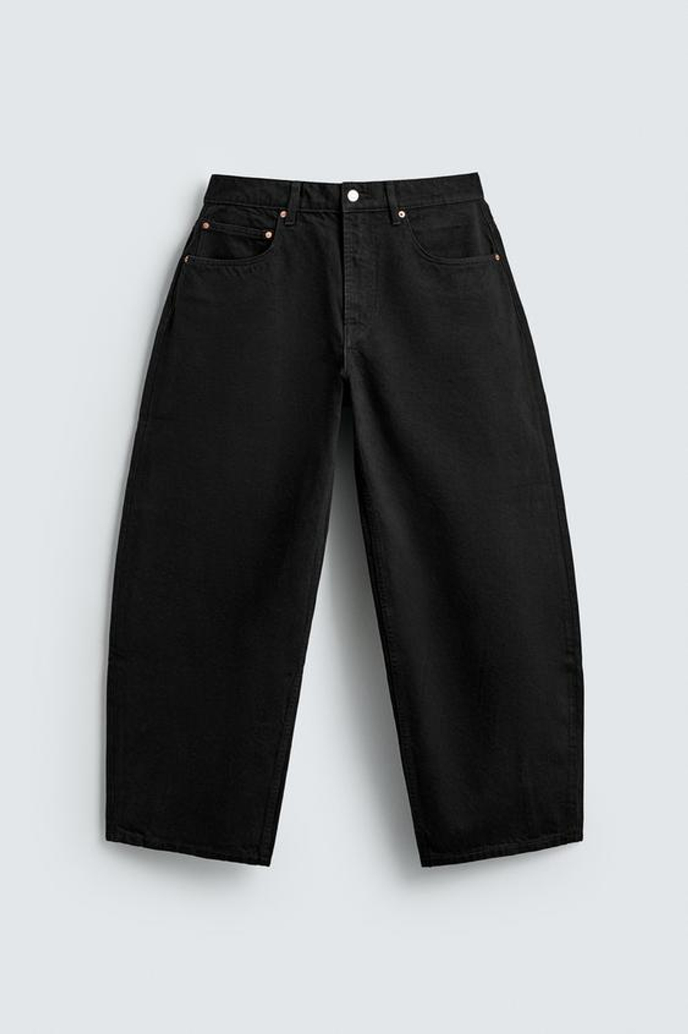 ZARA ДЖИНСЫ BALLOON FIT, ЧЕРНЫЙ