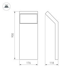 Светильник LGD-ECRAN-BOLL-H900-9W Warm3000 (GR, 108 deg, 230V) (Arlight, IP65 Металл, 3 года) 029992