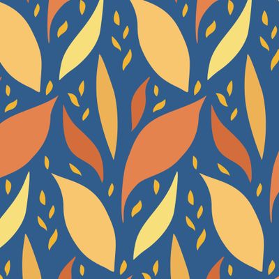 Контрастные листья на синем фоне