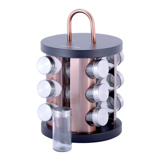 Набор ёмкостей для специй 12 шт. Kamille КМ 7034 на круглой подставке с ручкой