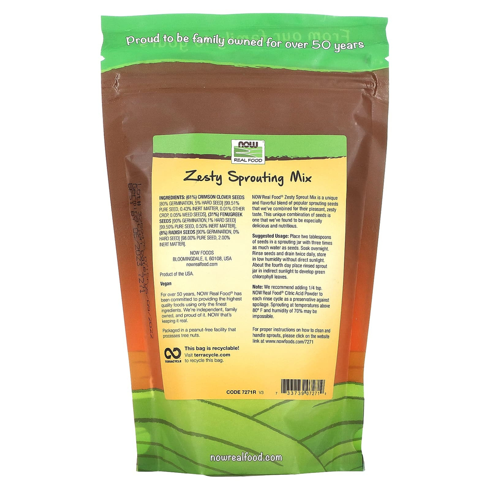 NOW Foods, Real Food, пикантная смесь семян для проращивания, 454 г (16 унций)