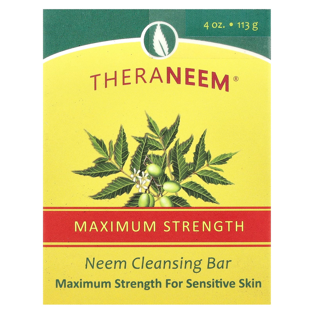 Organix South, TheraNeem®, очищающее мыло с ним, максимальная сила действия, для чувствительной кожи, 113 г (4 унции)
