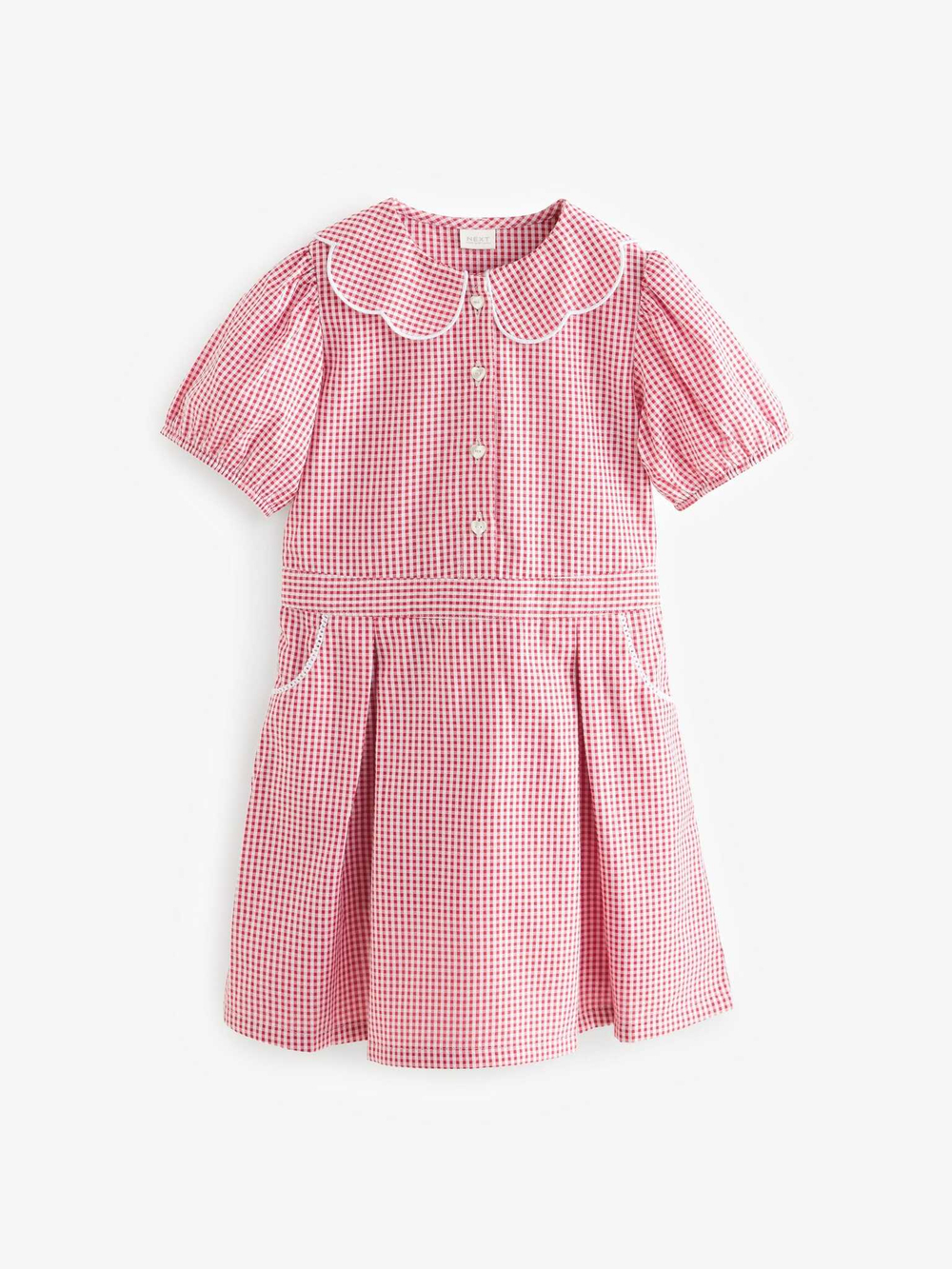 Платье школьное с воротником для девочки Next Q77-070, Красный, Белый