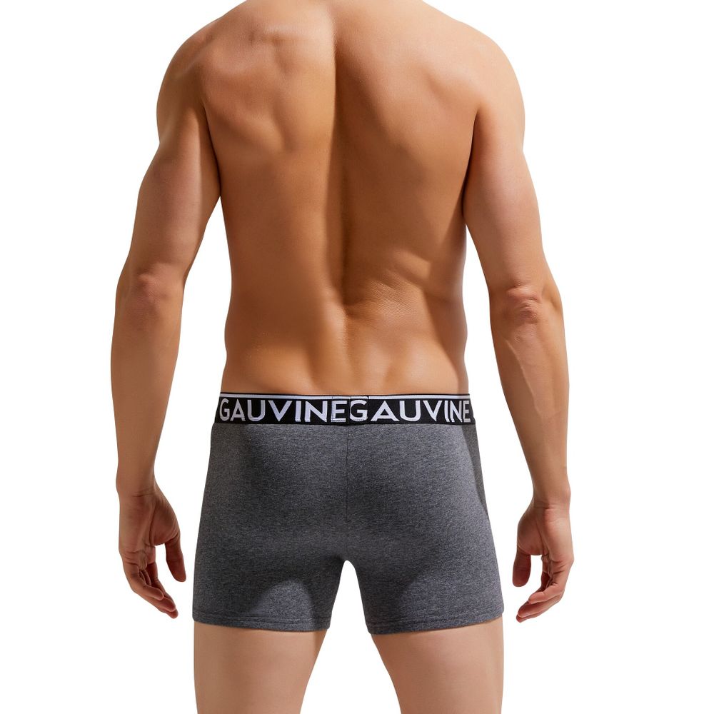 Мужские трусы боксеры темно-серые меланж GAUVINE 3011