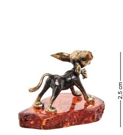 Народные промыслы AM- 333 Фигурка «Канадский сфинкс» (латунь, янтарь)