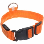 Ошейник с подсветкой и кольцом для жетона для малых пород собак «Бро видно», цвет оранжевый, размер S - 2,5*30см (лейбл)