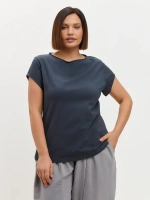 Футболка оверсайз с рукавами крылышками графит