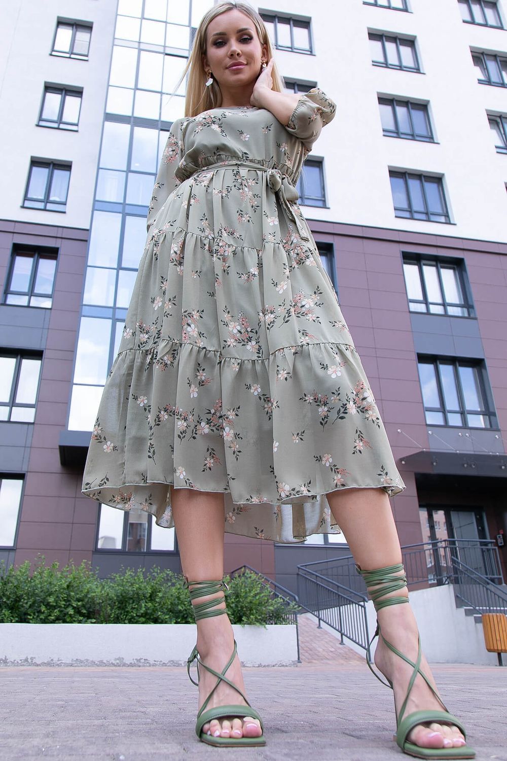 Платье "Виталина" (олива) НЬЮ П6073 LT Collection (Акция)