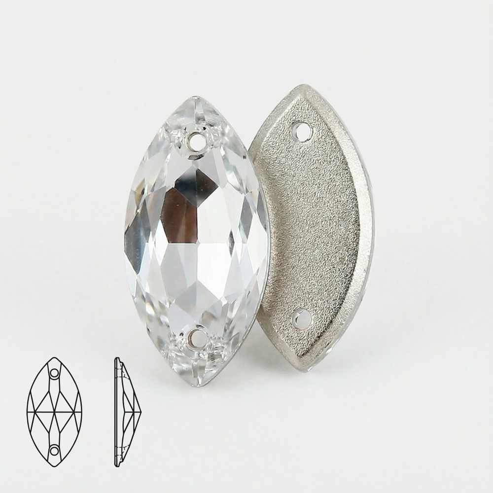 Стразы Navette Crystal (Clear)