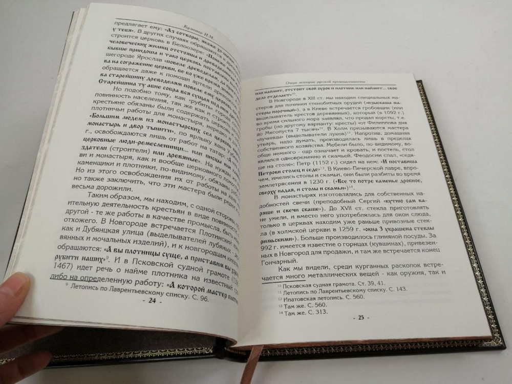Кожаная книга "Очерк по истории русской промышленности"
