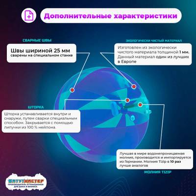 Аттракцион Водный шар ПВХ «Розовое сияние» 1.8*1.8*1.8 м