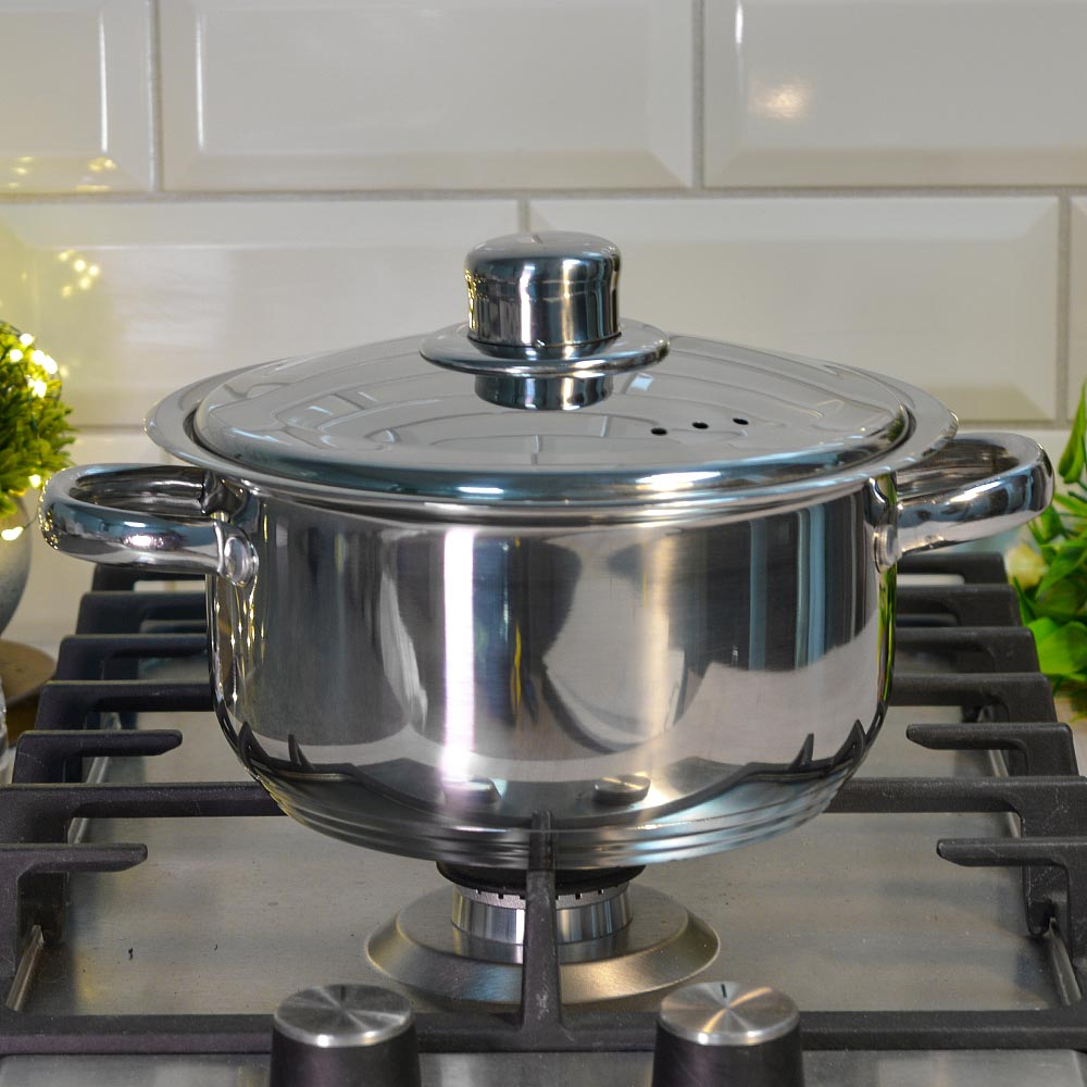 Кастрюля 2,5л нерж "Астра", d18см, h10см с металлической крышкой, ТРС, капсульное дно, индукция