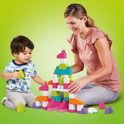 Mega Bloks First Builders - Большая ЭКО-сумка с блоками 80 шт DCH62 / артикул   DCH62  / GTIN 00000000