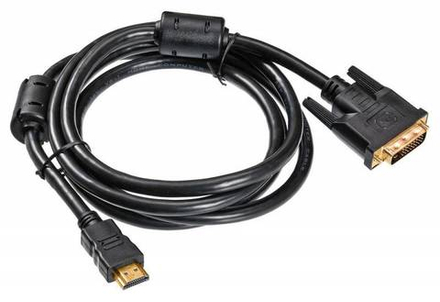 Кабель Buro HDMI-19M-DVI-D-1.8M HDMI (m) DVI-D (m) 1.8м феррит.кольца черный