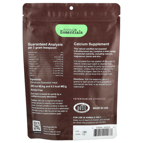 Animal Essentials, Sea-Cal, для собак и кошек, 340 г (12 унций)