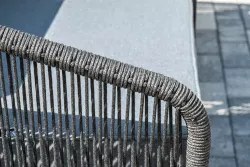 "Канны" лаунж-зона 4-местная плетеная из роупа (веревки), цвет темно-серый