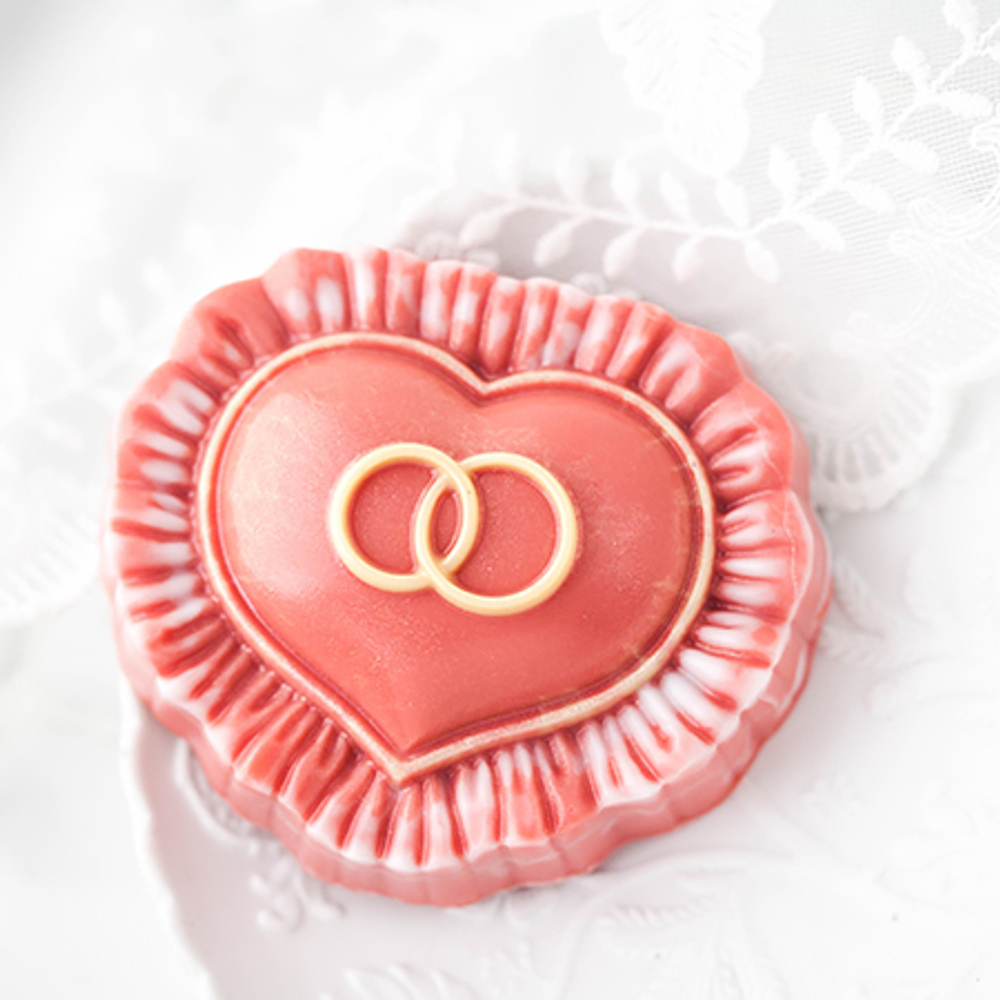 Форма пластиковая Сердце с кольцами