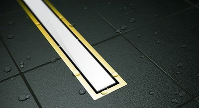 Душевой лоток Pestan Confluo Premium White Glass Gold Line 650 белое стекло/позолоченная сталь 13100091