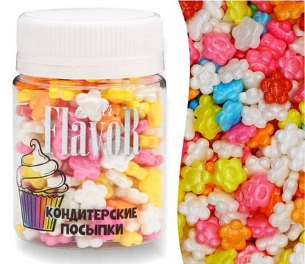 Посыпка Mr.FlavoR "Цветочки перламутровые цветные", 50 гр