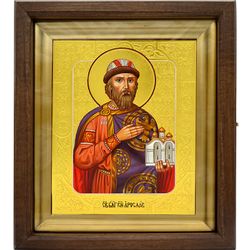 Святой князь Ярослав. Рукописная икона.