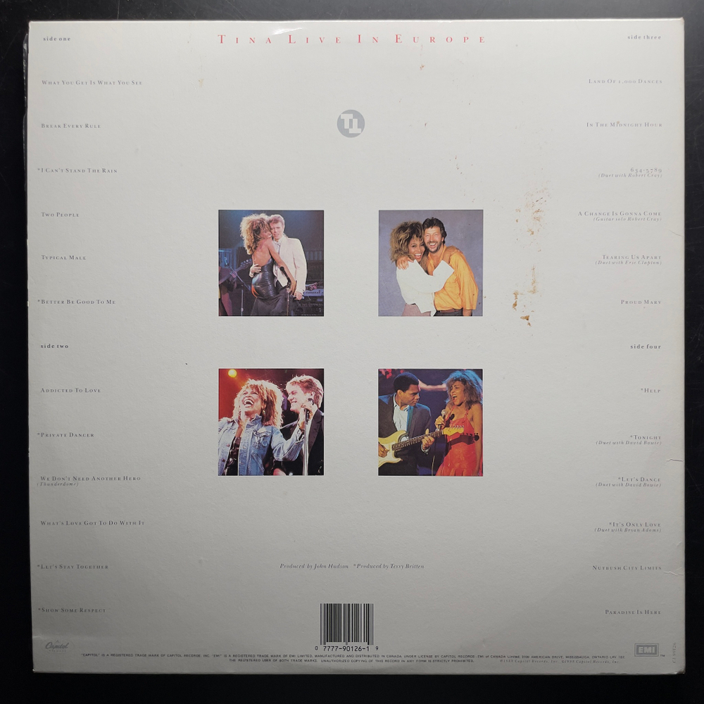 Tina Turner ‎– Tina Live In Europe 2LP (Канада 1988г.)