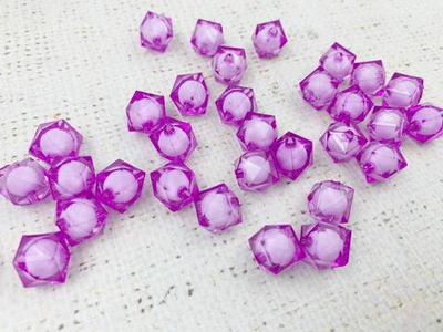 Бусины пришивные граненые акриловые, d 12 мм, сирень