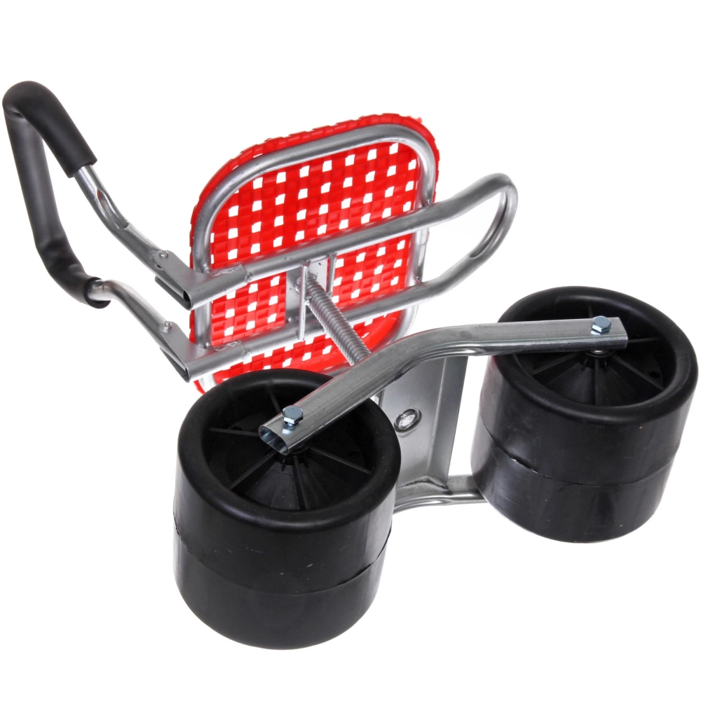 Стул садовый на колесах для прополки и работы в саду 35*47*14см с поворотным механизмом(360°) складная спинка, цвет красный