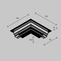 Угол для встраиваемого низкопрофильного шинопровода Maytoni   TRAM034CL-42W