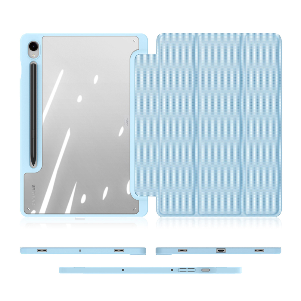 Чехол книжка синего цвета для планшета Samsung Tab S10 Lite, Tab S10 FE, Tab S9, Tab S9 FE, серия Toby Series Case от Dux Ducis