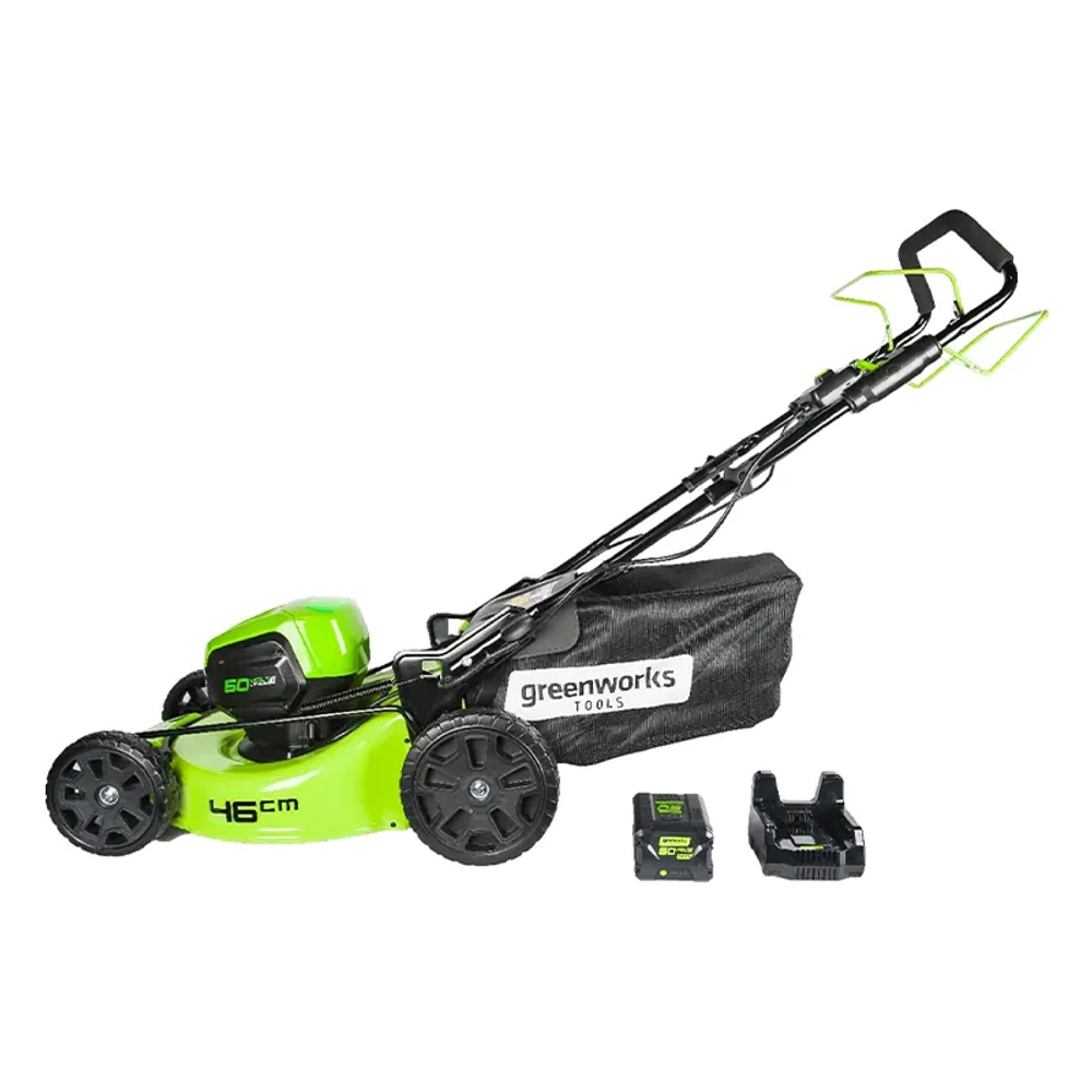 Аккумуляторная газонокосилка Greenworks GD60LM46SPK4 60V 60В (1 x 4 Ач, ЗУ) нож 46 см, 2502907UB