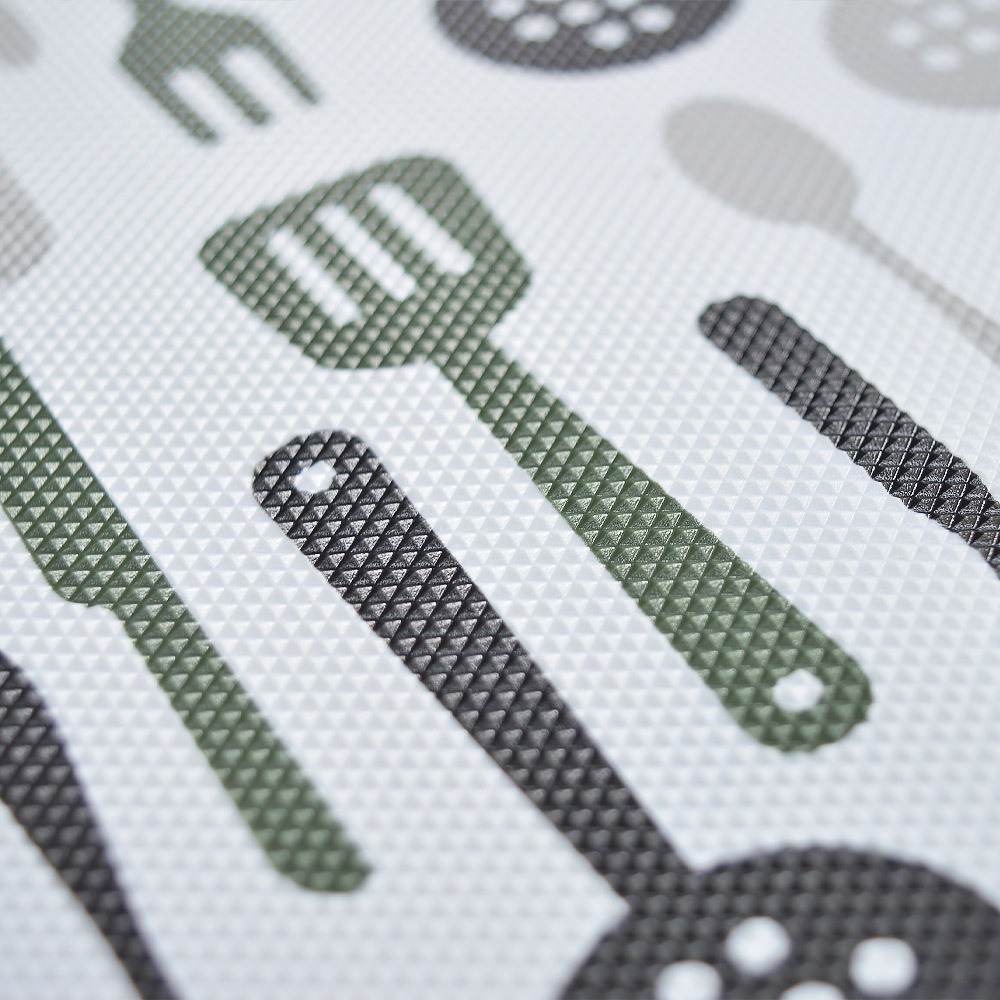 Термоскатерть 60*120см, Ложки-вилки, серо-черная