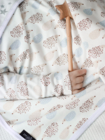 Двусторонний плед Mjölk Ёжики на экрю, уценка