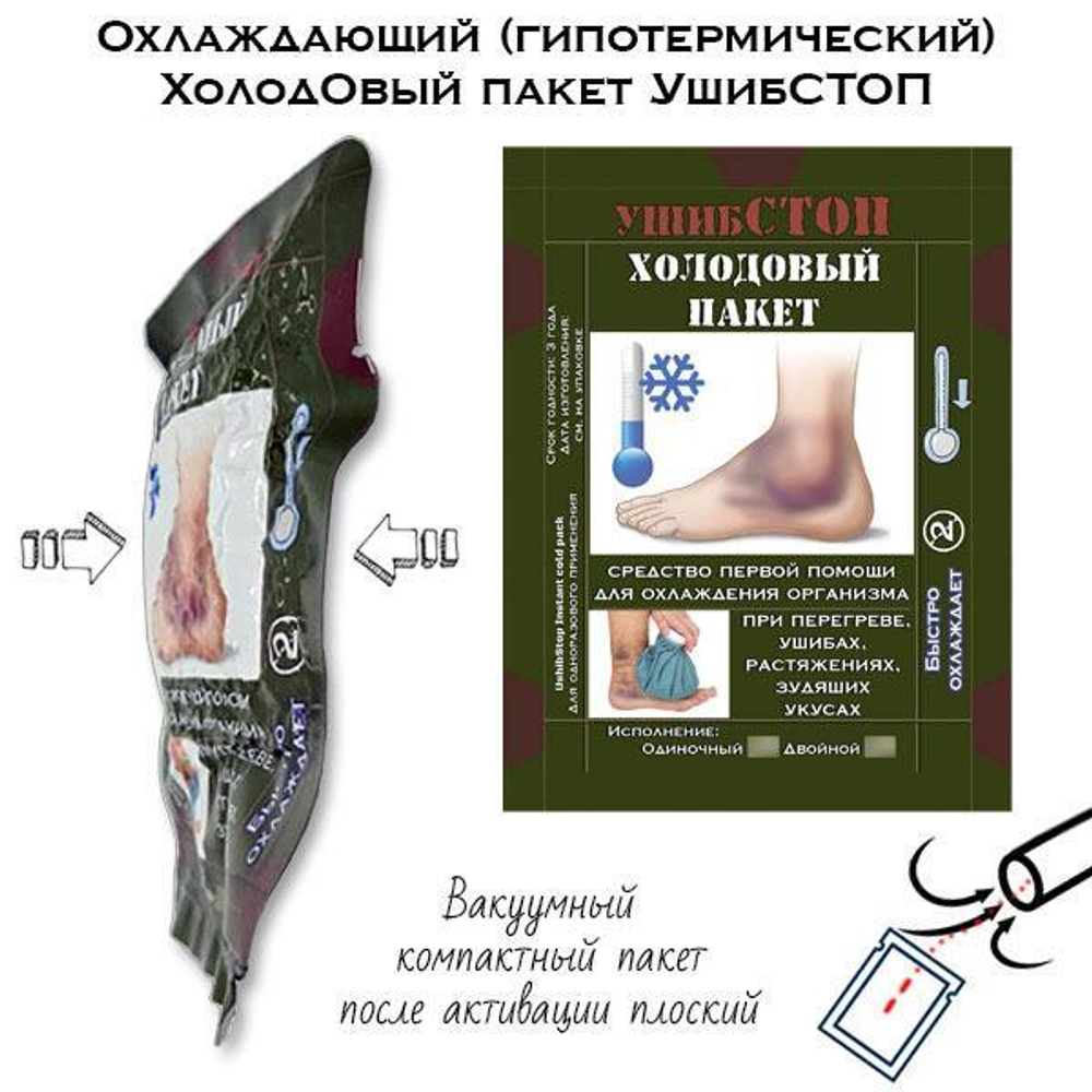 Охлаждающий пакет гипотерм. УшибСтоп вакуум