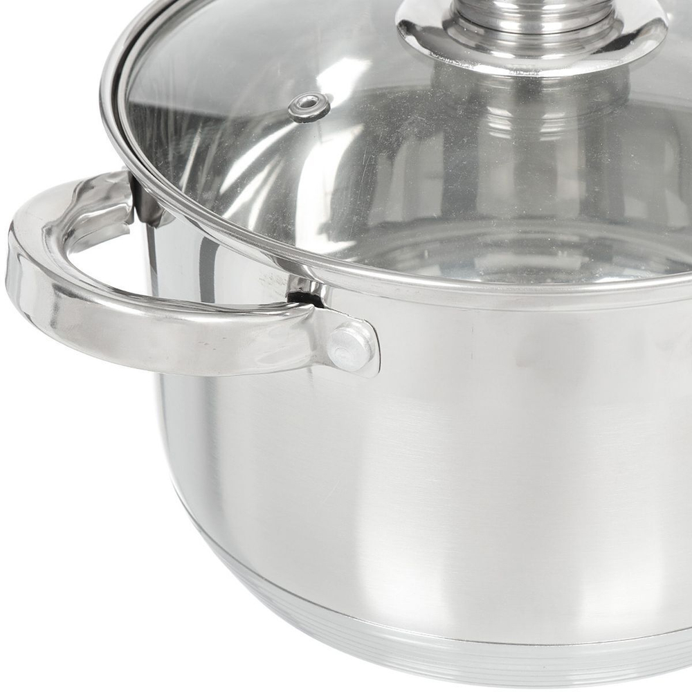 Набор посуды нерж, 5 пр, кастрюли 1.9,3.9 л, ковш 1.9 л, индукц, Daniks, Стандарт PR, SD-5-2