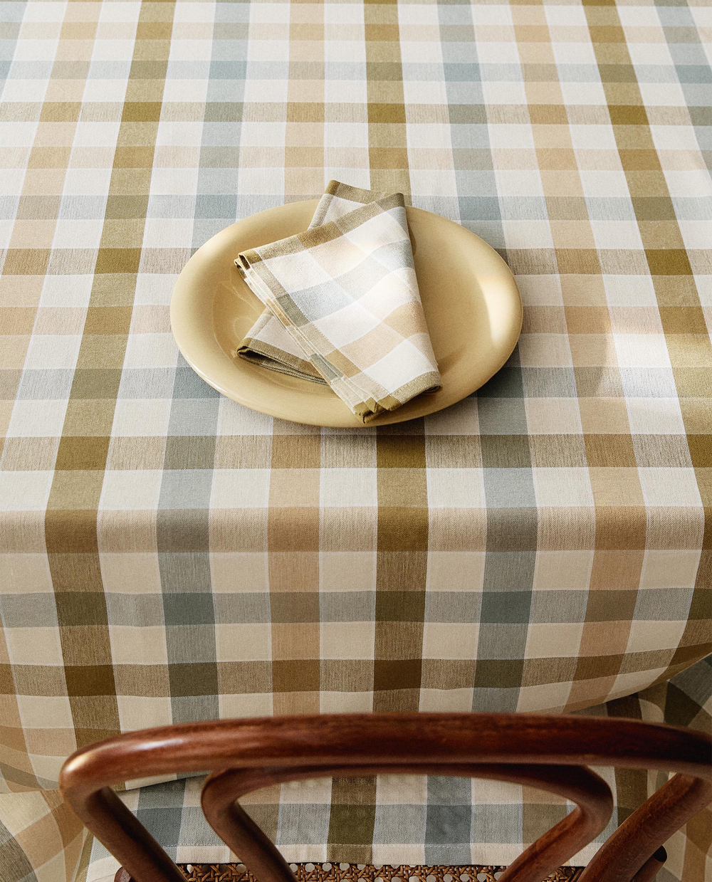 Zara Home скатерть из хлопка, клетка, 150 150 см · 3232/021