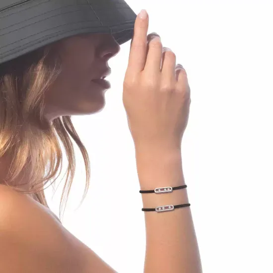 Браслет Messika Care(s) black cord pave bracelet