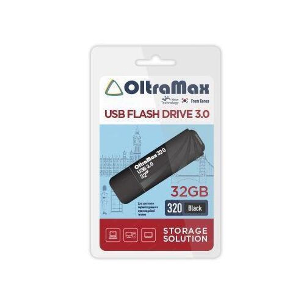 USB Флешка 16GB OltraMax 320, USB 2.0, черная