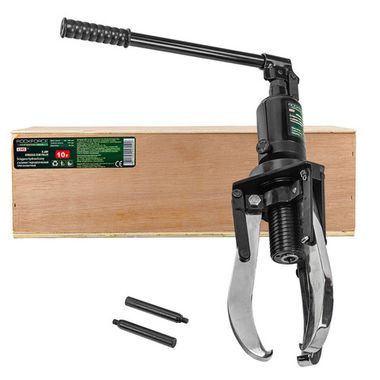 Съемник гидравлический трехзахватный10т (max захват 50-300мм, глубина захвата-170мм, ход штока-60мм, ?штока-12мм, ?цилиндра-56мм) RockForce RF-L10S