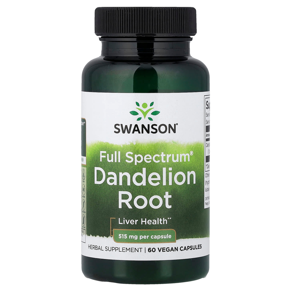 Swanson Vitamins, Full Spectrum®, корень одуванчика, 515 мг, 60 веганских капсул