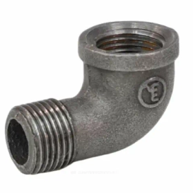 Угольник черный, внутренняя-наружная резьба, Fittex PLUS