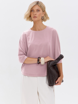 Свободная футболка летучая мышь с рукавом 3/4