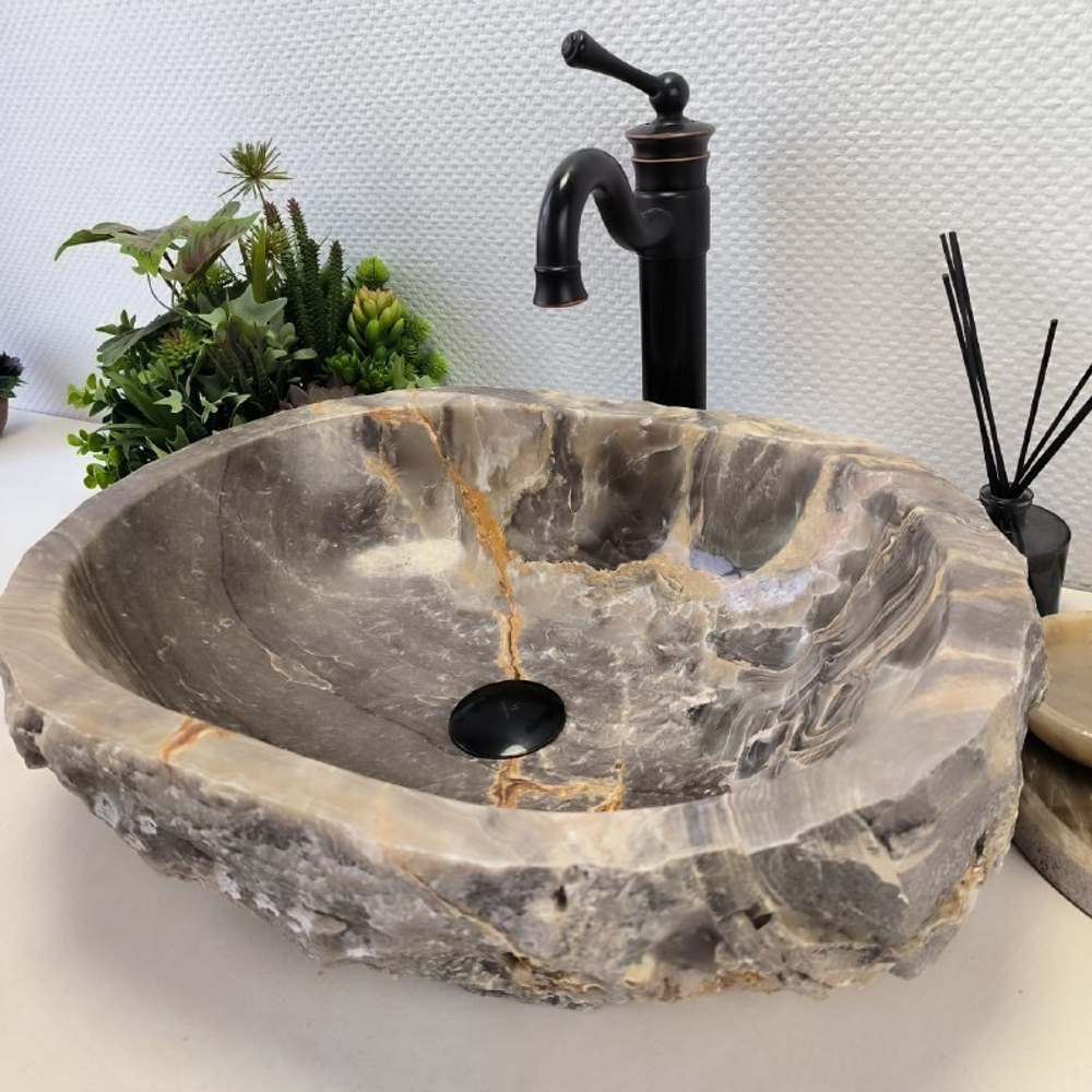 Раковина из оникса Erozy Grey EO-62261 52*39*15 0096