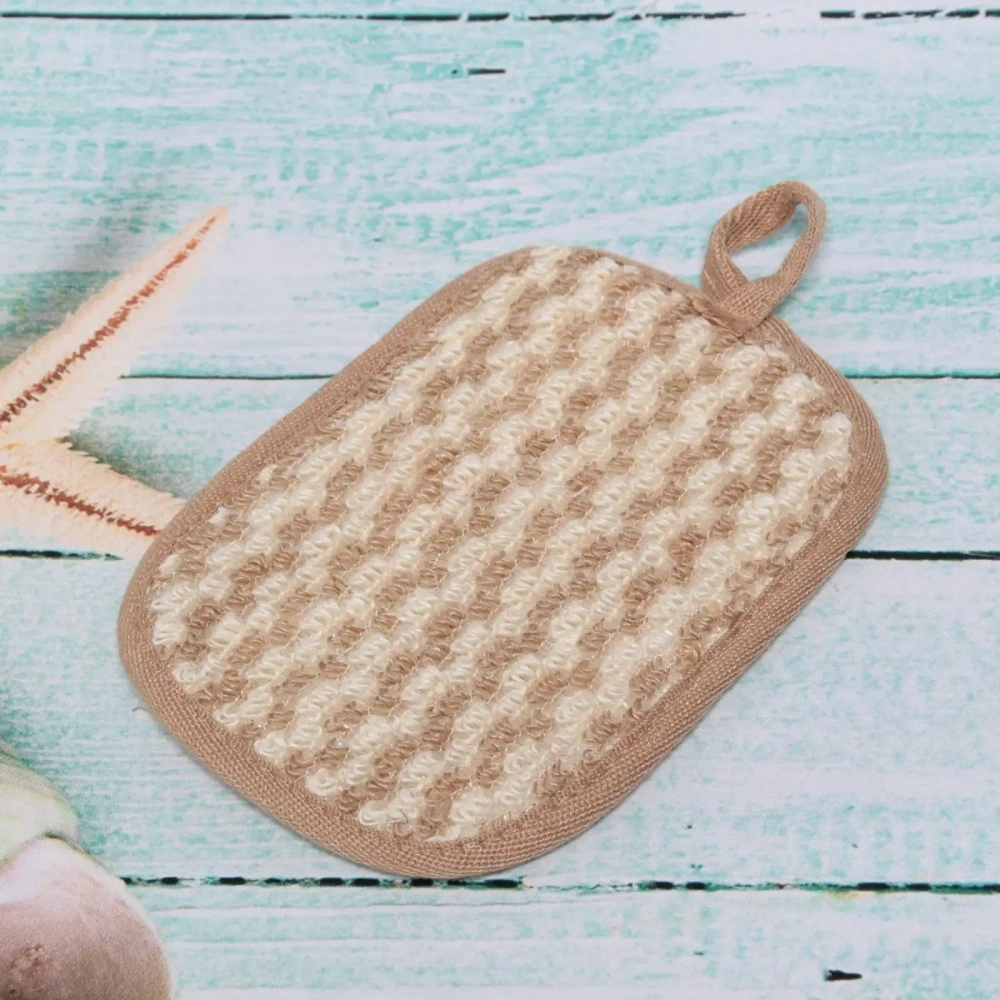 Мочалка для лица и тела «Ultramarine - Прима», массажная, цвет бежевый, 12*17см