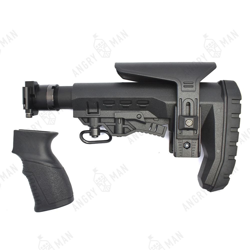 Комплект: Телескопический приклад на Сайгу/АК без завышения, Atom, K.Arma