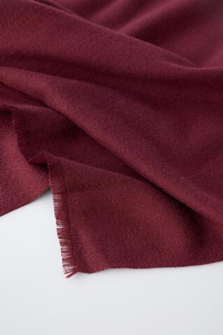 ZARA ШАРФ ИЗ МЯГКОЙ ТКАНИ, БУРГУНДИ