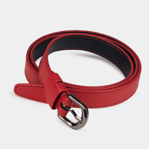 Ремень женский из натуральной кожи Safiano красного цвета ширина 20мм