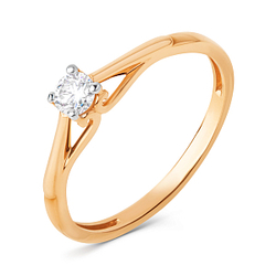 Кольцо из золота с фианитами